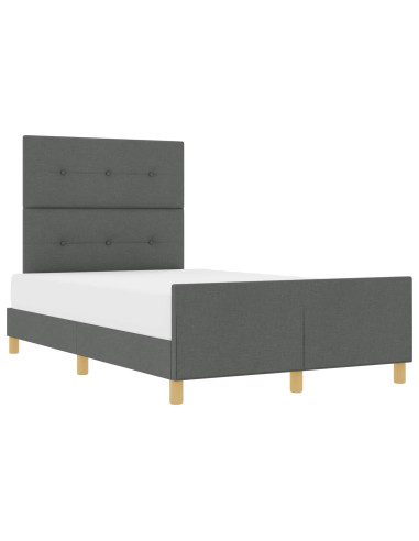 Struttura del letto Grigio scuro 120 x 190 cm Tessuto