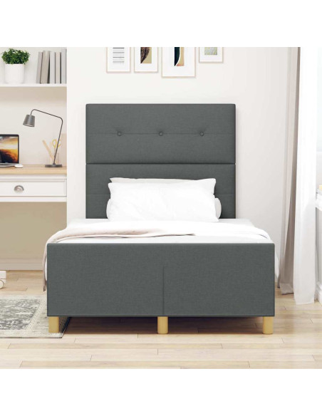 Struttura del letto Grigio scuro 120 x 190 cm Tessuto
