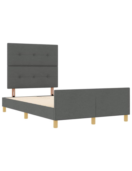 Struttura del letto Grigio scuro 120 x 190 cm Tessuto