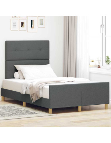 Struttura del letto Grigio scuro 120 x 200 cm Tessuto