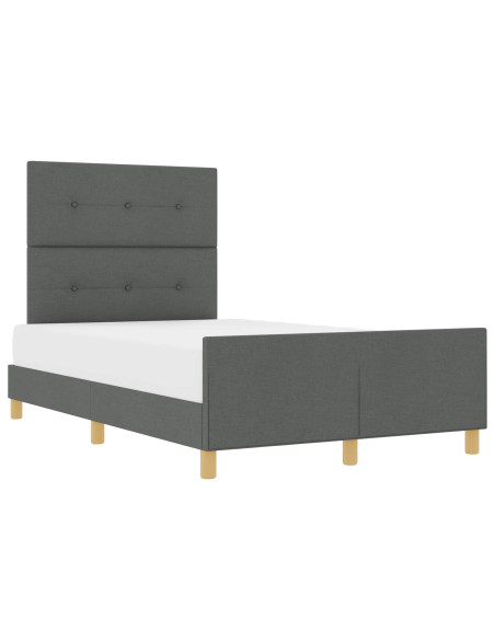 Struttura del letto Grigio scuro 120 x 200 cm Tessuto