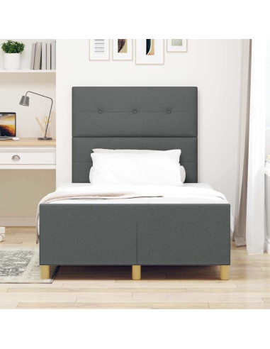 Struttura del letto Grigio scuro 120 x 200 cm Tessuto