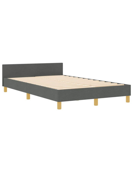 Struttura del letto Grigio scuro 120 x 200 cm Tessuto