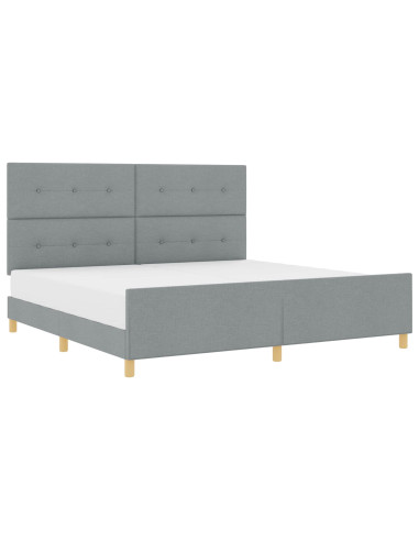 Struttura del letto Grigio chiaro 200 x 200 cm Tessuto