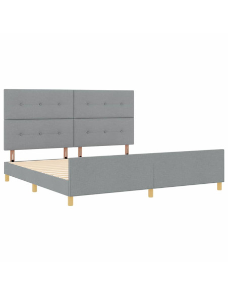 Struttura del letto Grigio chiaro 200 x 200 cm Tessuto