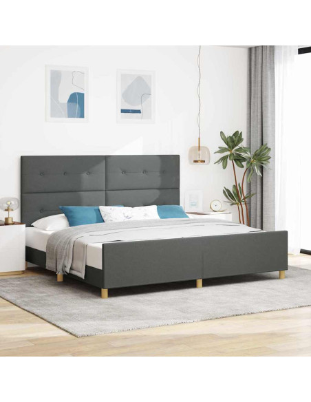 Struttura del letto Grigio scuro 200 x 200 cm Tessuto
