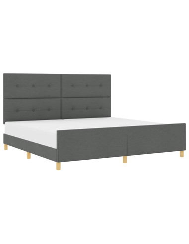 Struttura del letto Grigio scuro 200 x 200 cm Tessuto