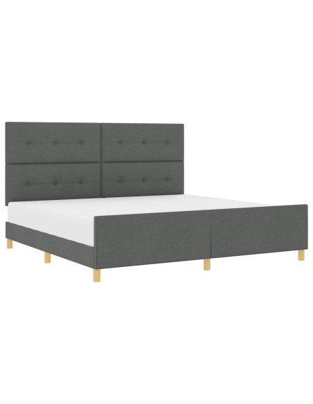 Struttura del letto Grigio scuro 200 x 200 cm Tessuto