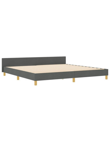 Struttura del letto Grigio scuro 200 x 200 cm Tessuto