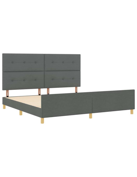 Struttura del letto Grigio scuro 200 x 200 cm Tessuto