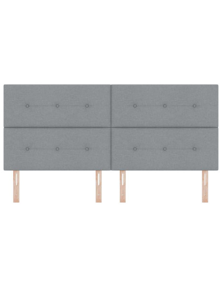 Testiera regolabile in altezza Grigio chiaro 200 cm Tessuto