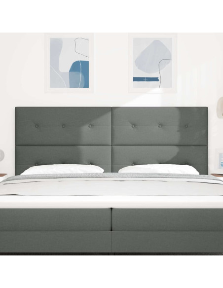 Testiera regolabile in altezza Grigio scuro 200 cm Tessuto