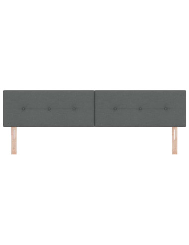 Testiera LED con strisce LED Grigio scuro 200 cm Tessuto