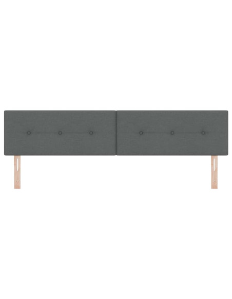 Testiera LED con strisce LED Grigio scuro 200 cm Tessuto