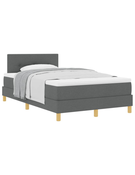 Letto a molle con cuscino Grigio scuro 120 x 200 cm Tessuto