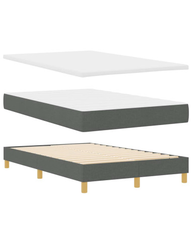 Letto a molle con cuscino Grigio scuro 120 x 200 cm Tessuto