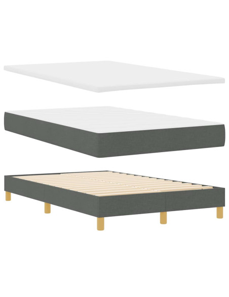 Letto a molle con cuscino Grigio scuro 120 x 200 cm Tessuto