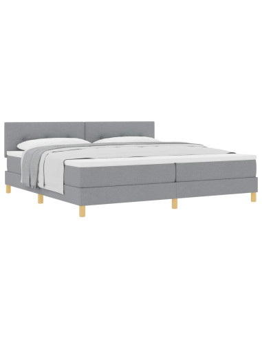 Letto a molle con cuscino Grigio chiaro 200 x 200 cm Tessuto