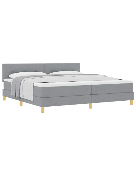 Letto a molle con cuscino Grigio chiaro 200 x 200 cm Tessuto