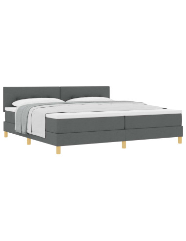 Letto a molle con cuscino Grigio scuro 200 x 200 cm Tessuto