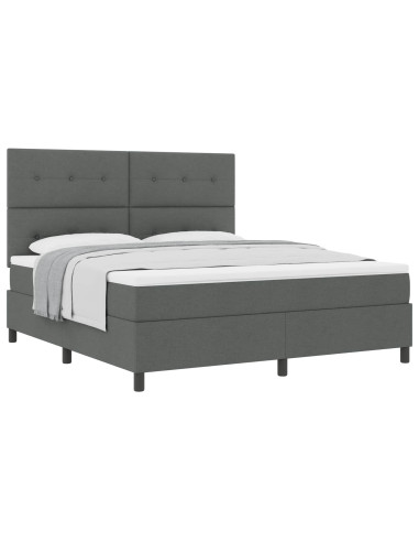 Letto a molle con testiera Grigio scuro 180 x 200 cm Tessuto