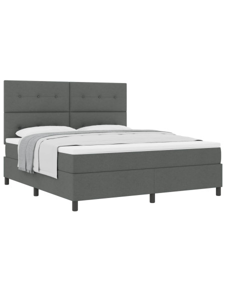Letto a molle con testiera Grigio scuro 180 x 200 cm Tessuto