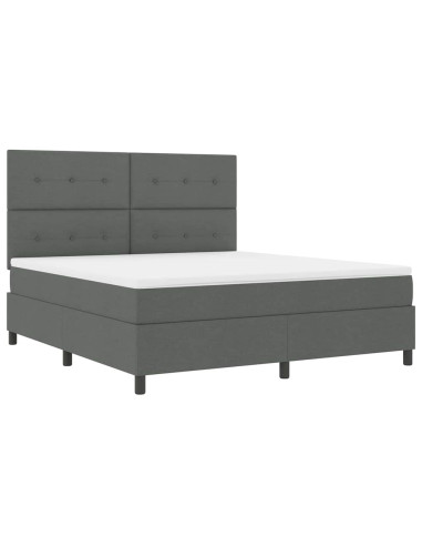 Letto a molle con testiera Grigio scuro 180 x 200 cm Tessuto