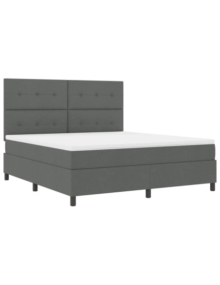 Letto a molle con testiera Grigio scuro 180 x 200 cm Tessuto