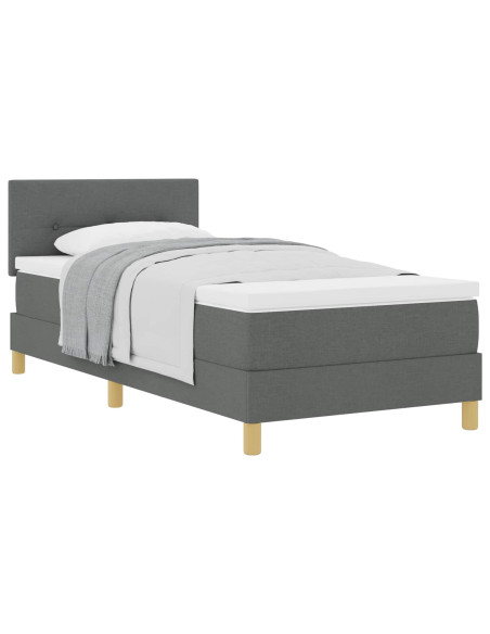 Letto a molle con cuscino Grigio scuro 100 x 200 cm Tessuto