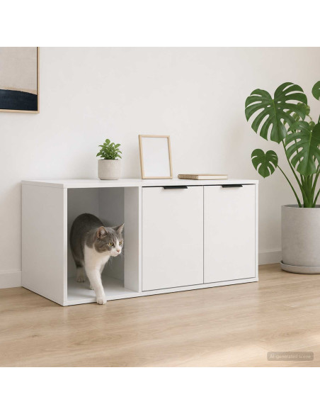 Mobile per gatti Bianco 100 x 49 x 45 cm Legno ingegnerizzato