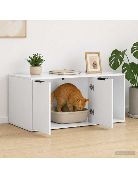 Mobile per gatti Bianco 100 x 49 x 45 cm Legno ingegnerizzato