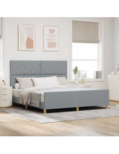 Struttura del letto Grigio chiaro 180 x 200 cm Tessuto