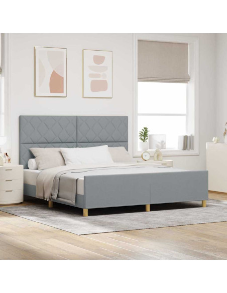 Struttura del letto Grigio chiaro 180 x 200 cm Tessuto