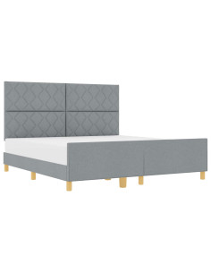 Struttura del letto Grigio chiaro 180 x 200 cm Tessuto 2