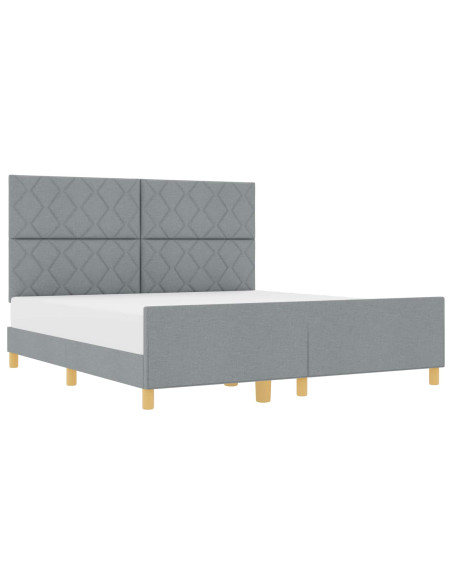 Struttura del letto Grigio chiaro 180 x 200 cm Tessuto