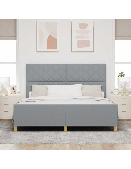 Struttura del letto Grigio chiaro 180 x 200 cm Tessuto