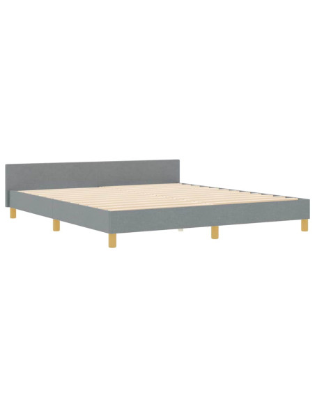 Struttura del letto Grigio chiaro 180 x 200 cm Tessuto