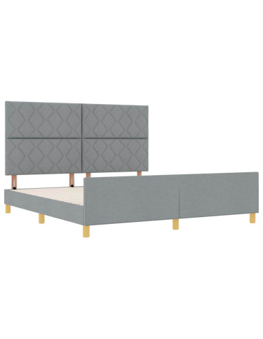 Struttura del letto Grigio chiaro 180 x 200 cm Tessuto