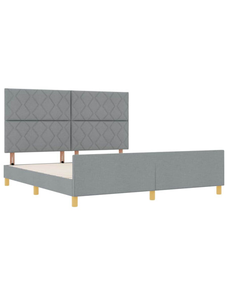 Struttura del letto Grigio chiaro 180 x 200 cm Tessuto