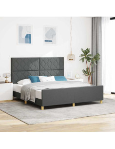 Struttura del letto Grigio scuro 180 x 200 cm Tessuto