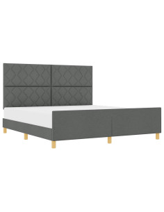Struttura del letto Grigio scuro 180 x 200 cm Tessuto 2
