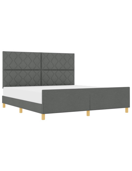 Struttura del letto Grigio scuro 180 x 200 cm Tessuto
