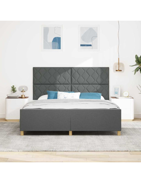 Struttura del letto Grigio scuro 180 x 200 cm Tessuto
