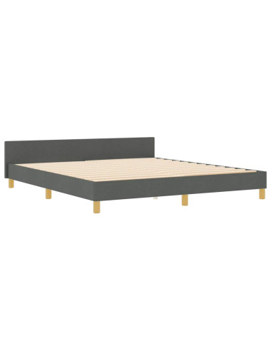Struttura del letto Grigio scuro 180 x 200 cm Tessuto