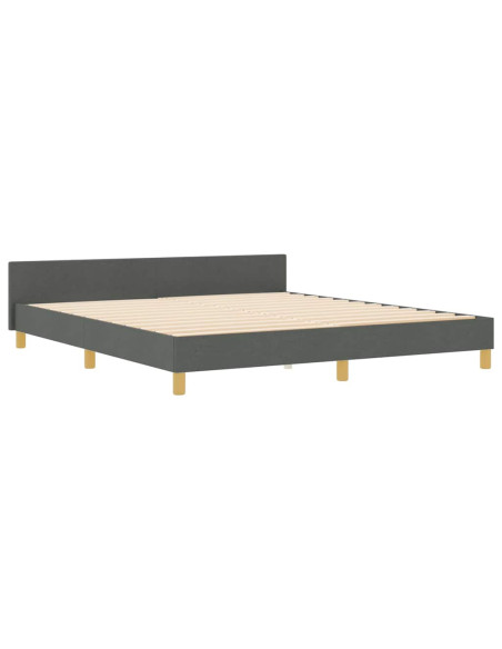 Struttura del letto Grigio scuro 180 x 200 cm Tessuto