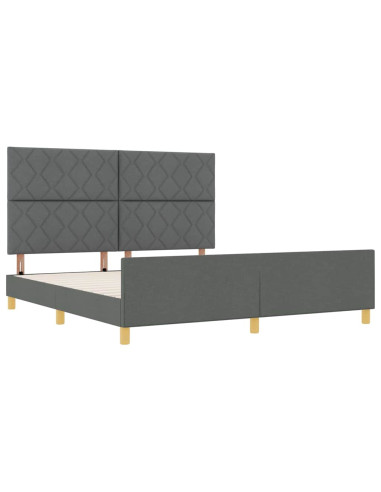 Struttura del letto Grigio scuro 180 x 200 cm Tessuto