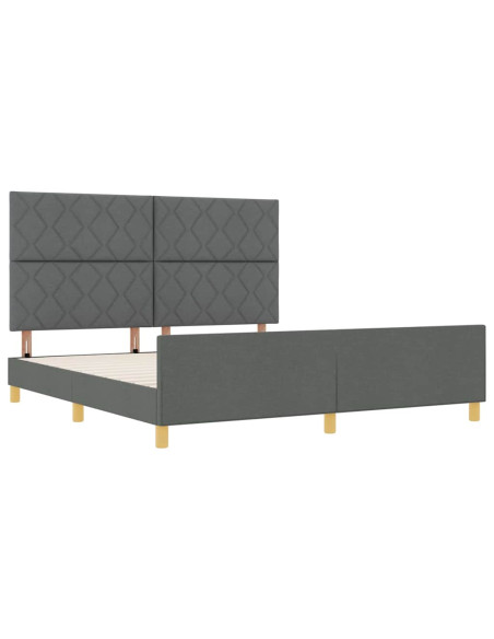 Struttura del letto Grigio scuro 180 x 200 cm Tessuto