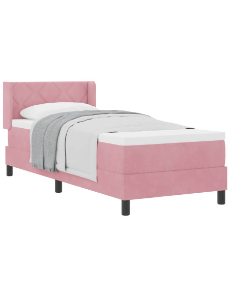 Letto a molle con testiera Rosa 200 x 80 cm Velluto