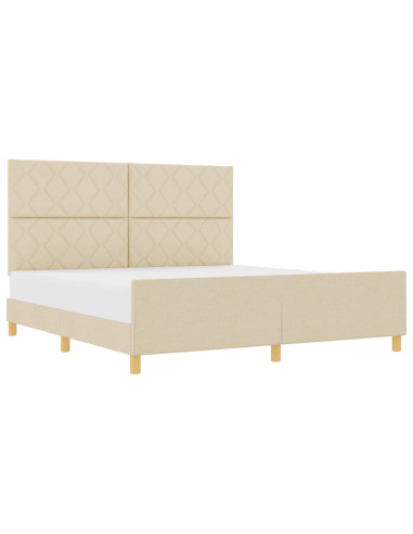 Struttura del letto con testiera Crema 180 x 200 cm Tessuto