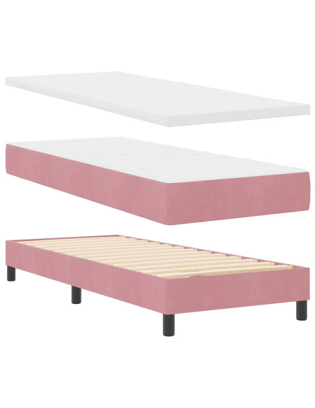 Letto a molle con testiera Rosa 200 x 80 cm Velluto